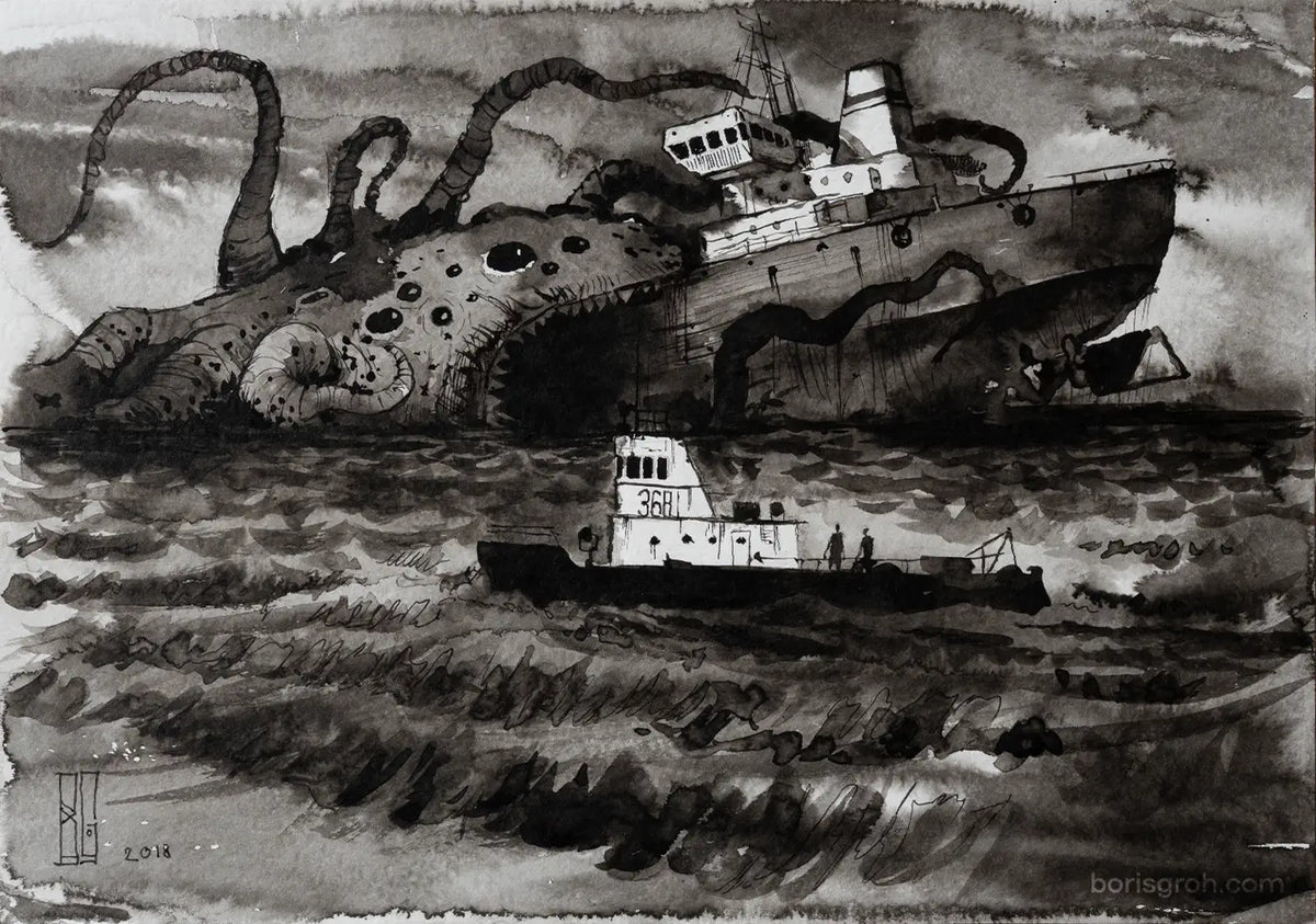 Originals on paper "Sea" 2018 Boris Groh