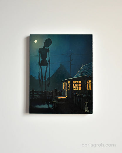 Original oil painting "Night in the village" 2023 - Boris Groh