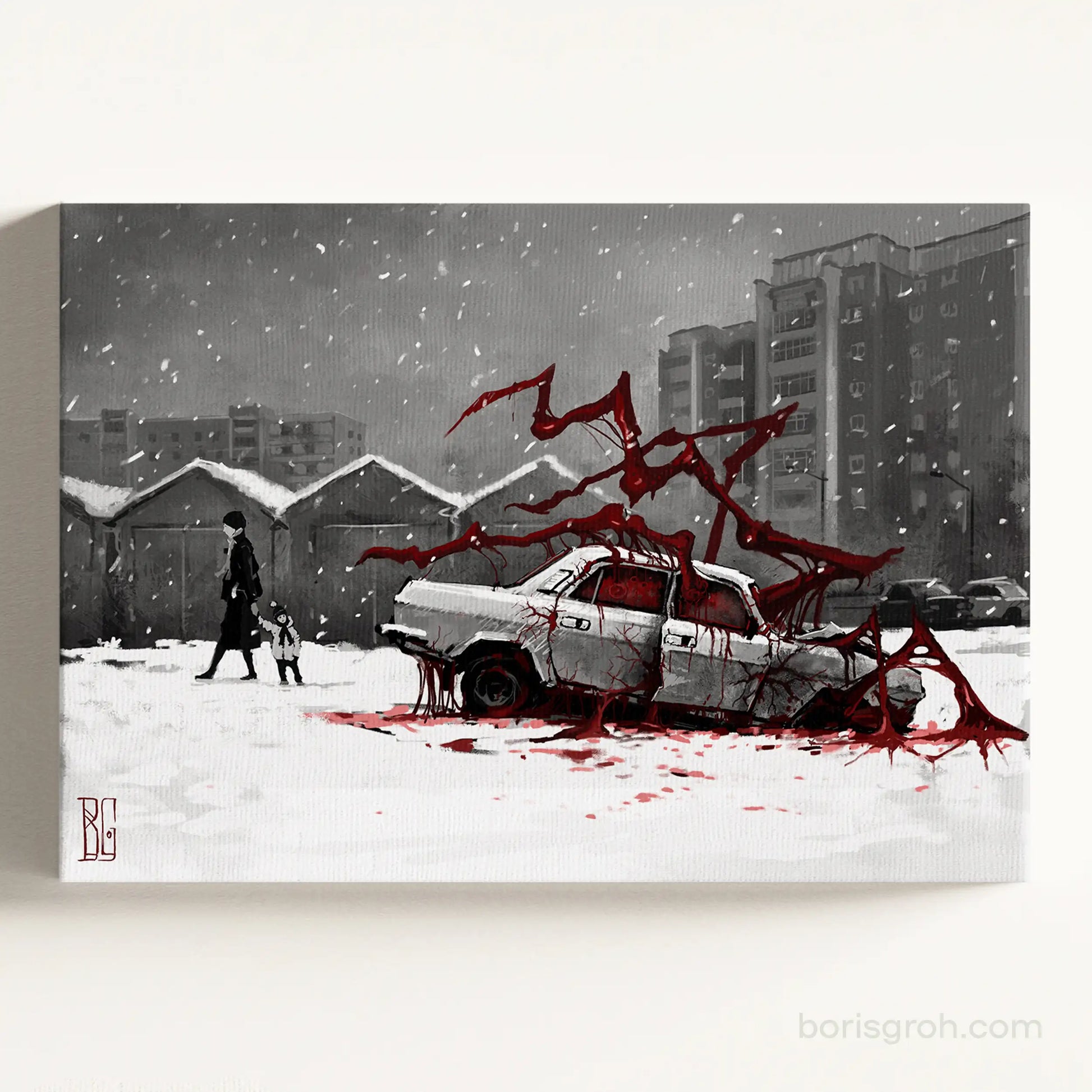 Canvas print “Behind Garages” 2018 Boris Groh