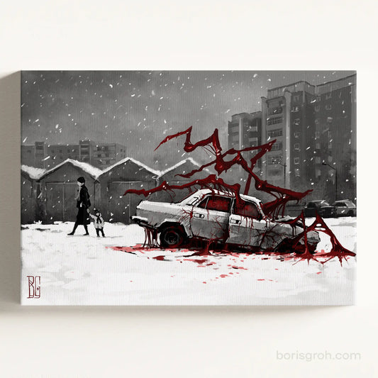 Canvas print “Behind Garages” 2018 Boris Groh