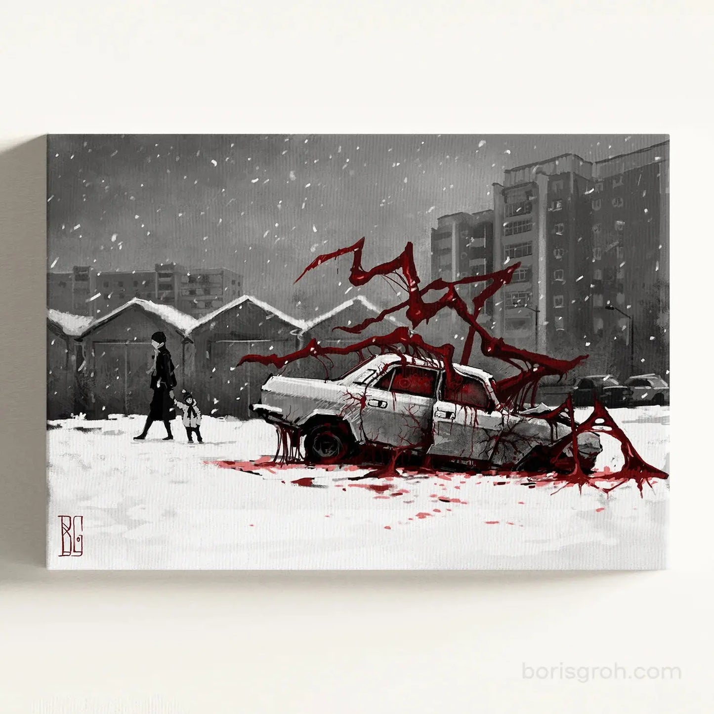 Canvas print “Behind Garages” 2018 - Boris Groh