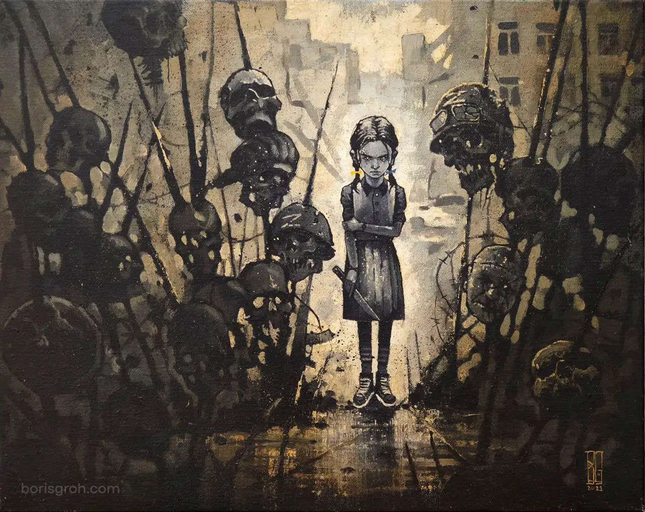 Original oil painting "Child of War" 2023 - Boris Groh