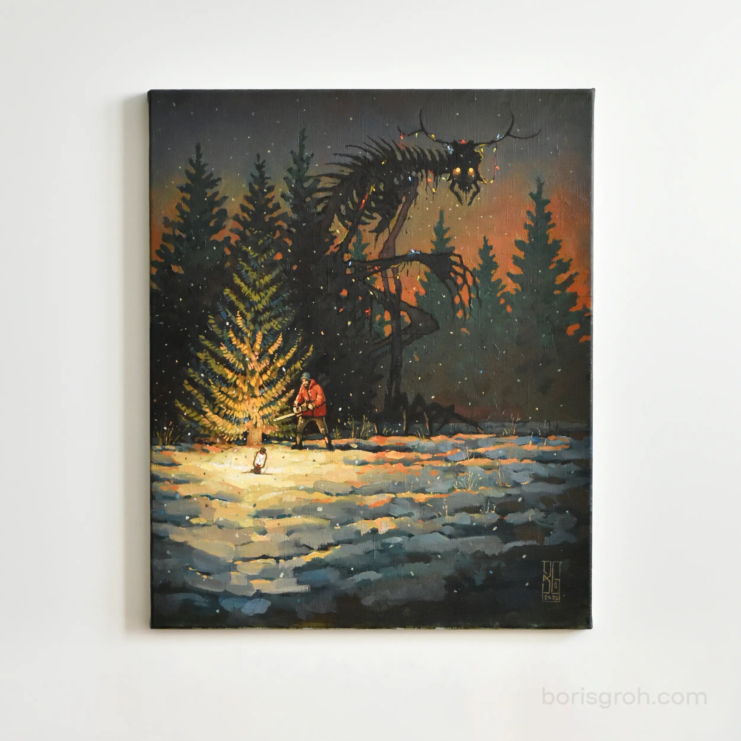 Original oil painting "Christmas Tree" 2025 - Boris Groh