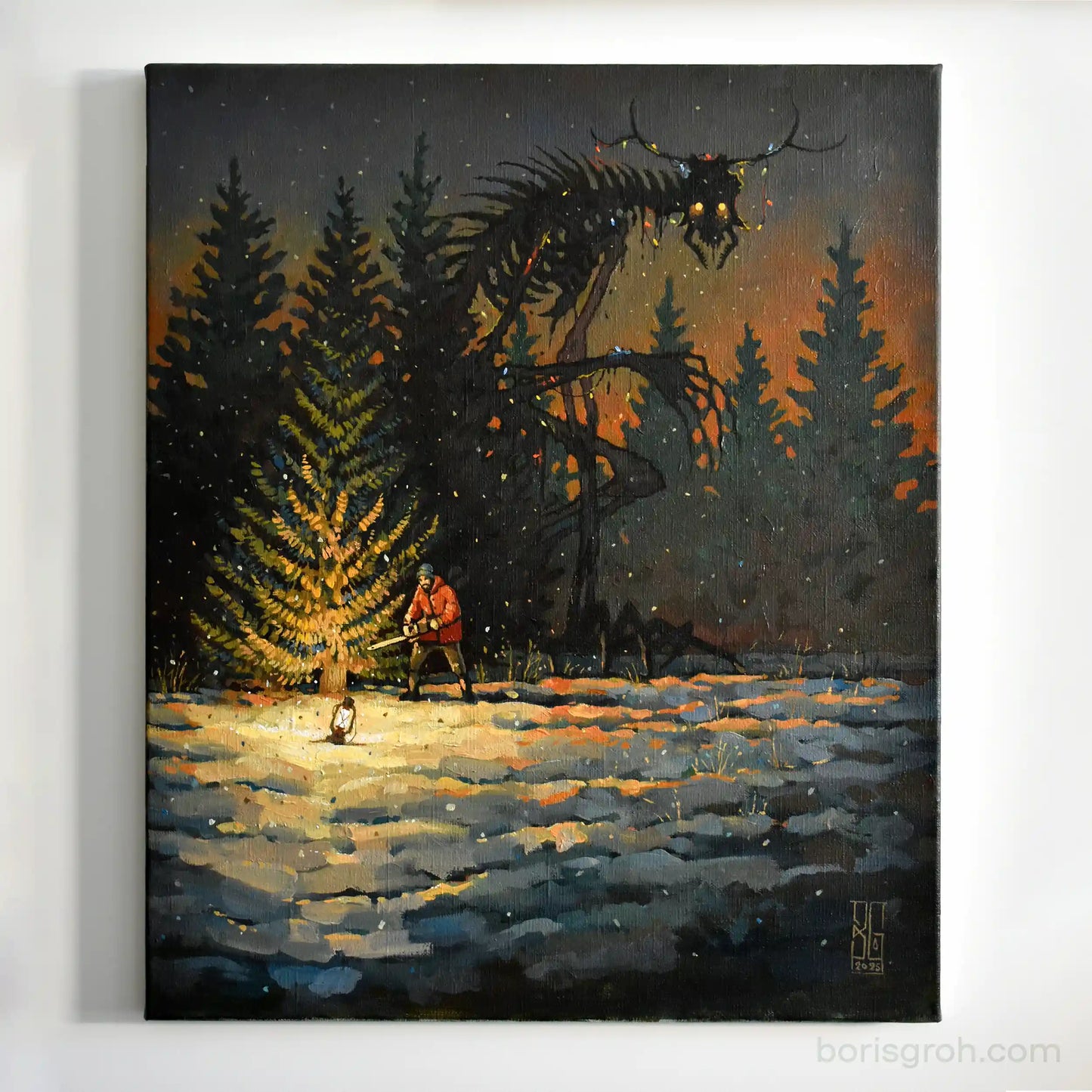 Original oil painting "Christmas Tree" 2025 Boris Groh