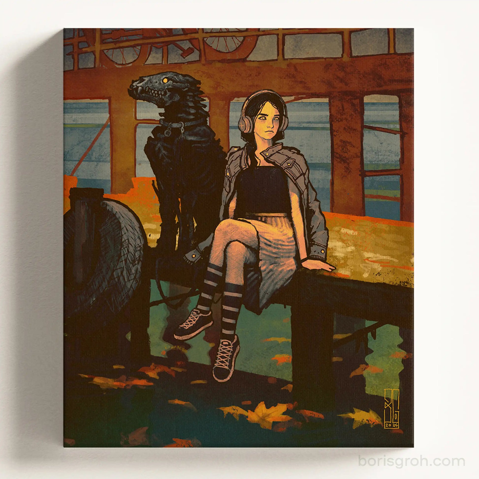 Canvas print “Leaves in the water” 2024 Boris Groh
