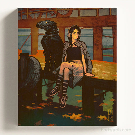 Canvas print “Leaves in the water” 2024 Boris Groh