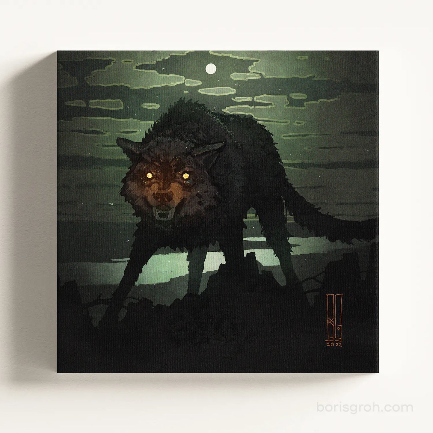 Canvas print “Moonlight Night on the Dnieper” 2022 - Boris Groh