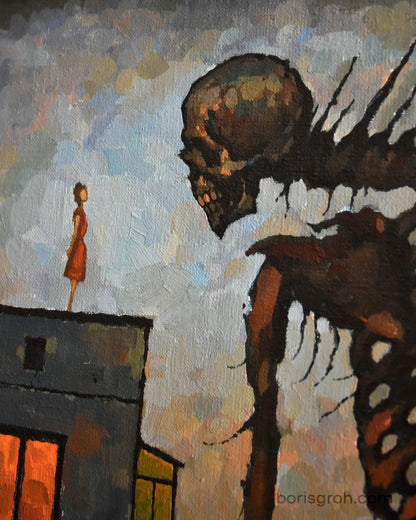 Original oil painting "The sky on the roofs" Redux 2025 Boris Groh