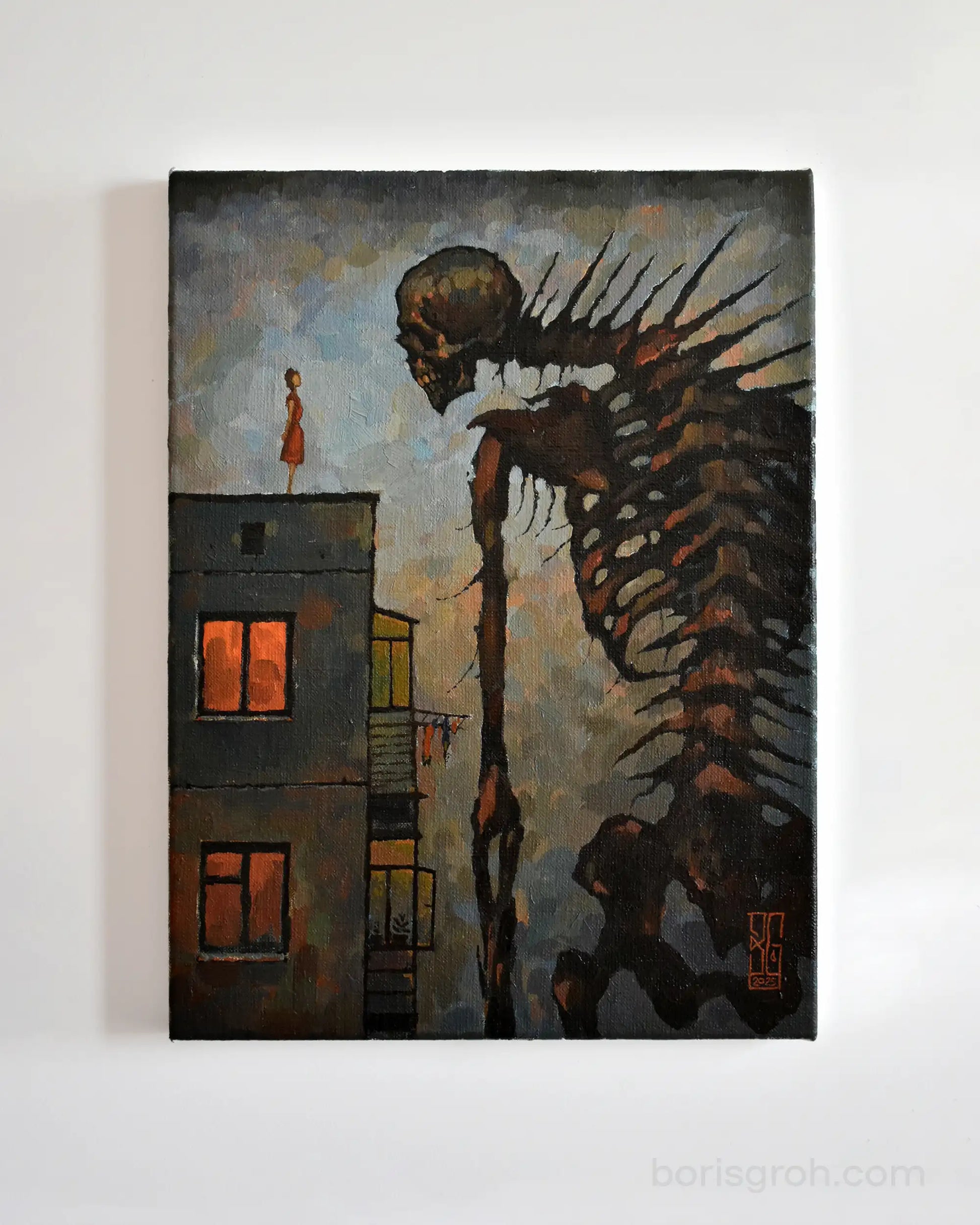 Original oil painting "The sky on the roofs" Redux 2025 Boris Groh
