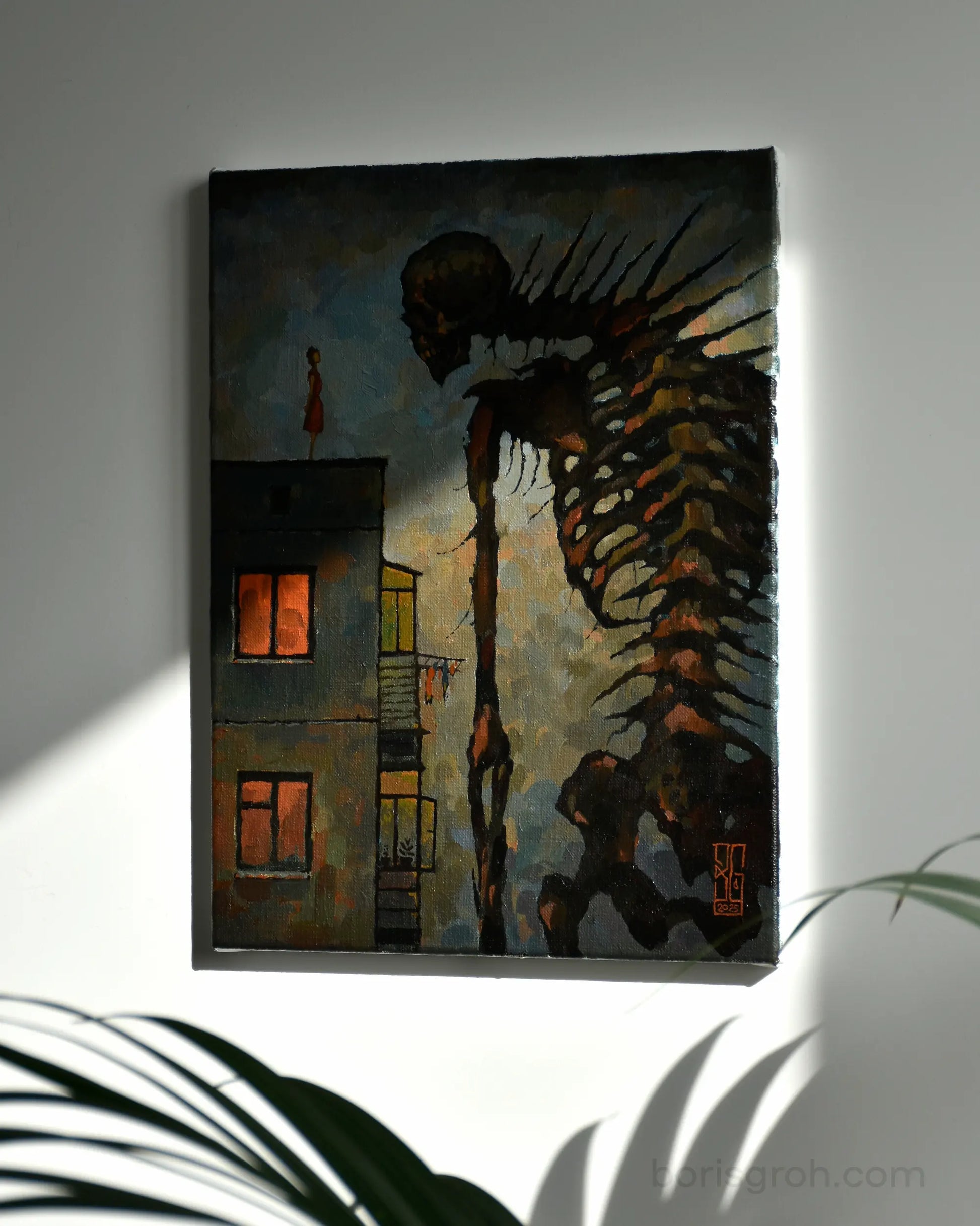 Original oil painting "The sky on the roofs" Redux 2025 Boris Groh