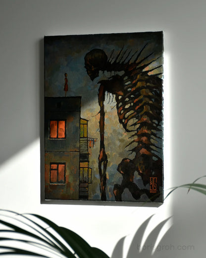Original oil painting "The sky on the roofs" Redux 2025 Boris Groh