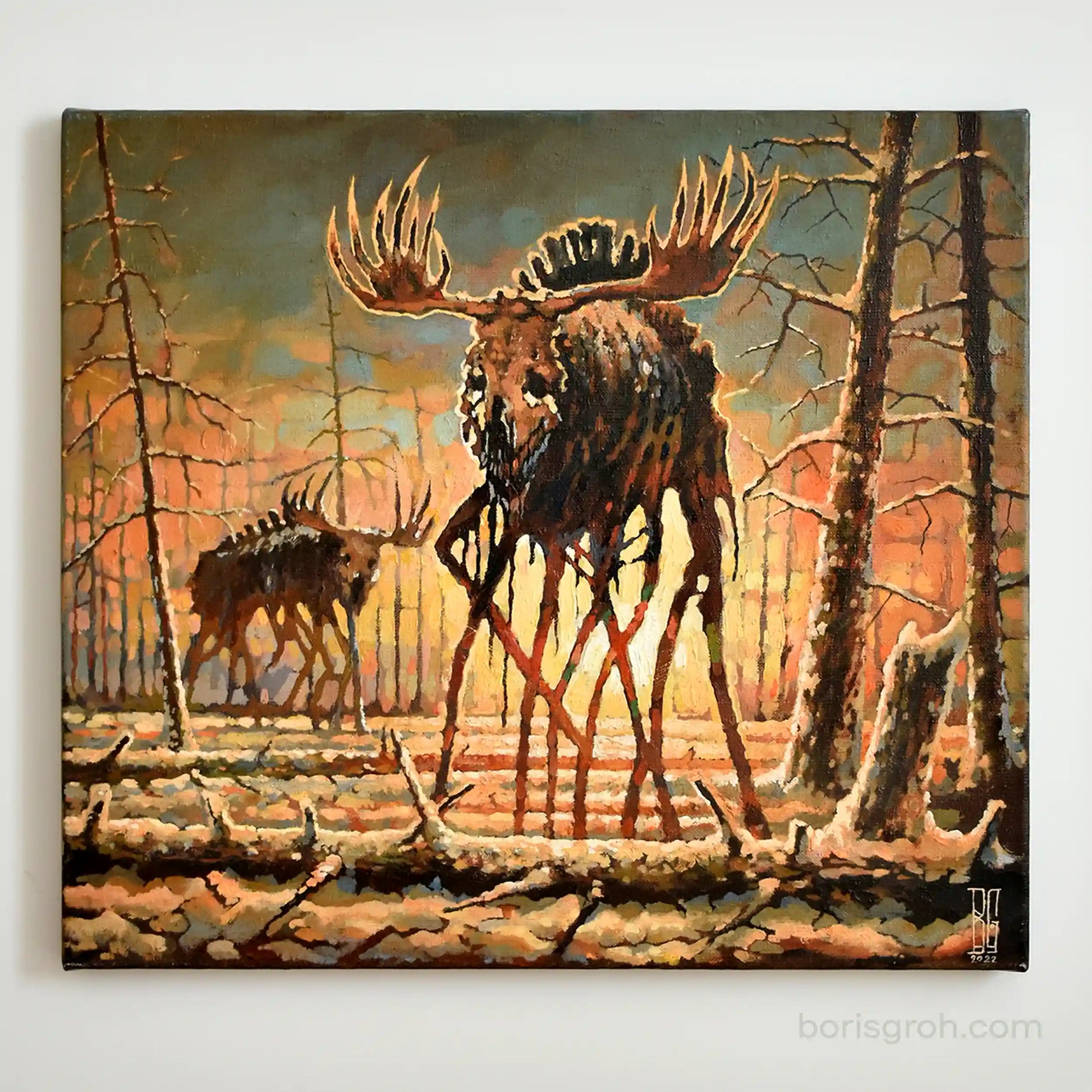 Original oil painting "Winter Sunrise" 2022 Boris Groh