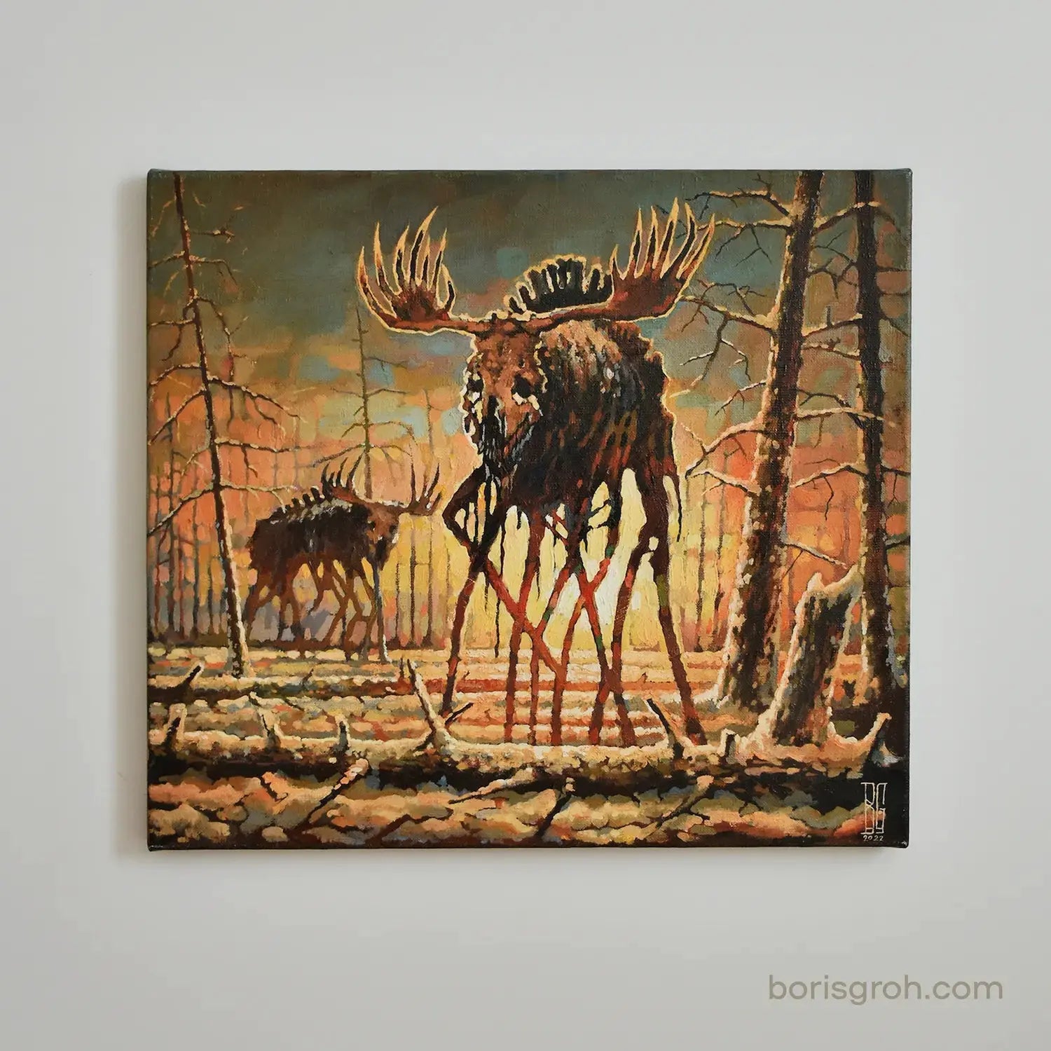 Original oil painting "Winter Sunrise" 2022 - Boris Groh