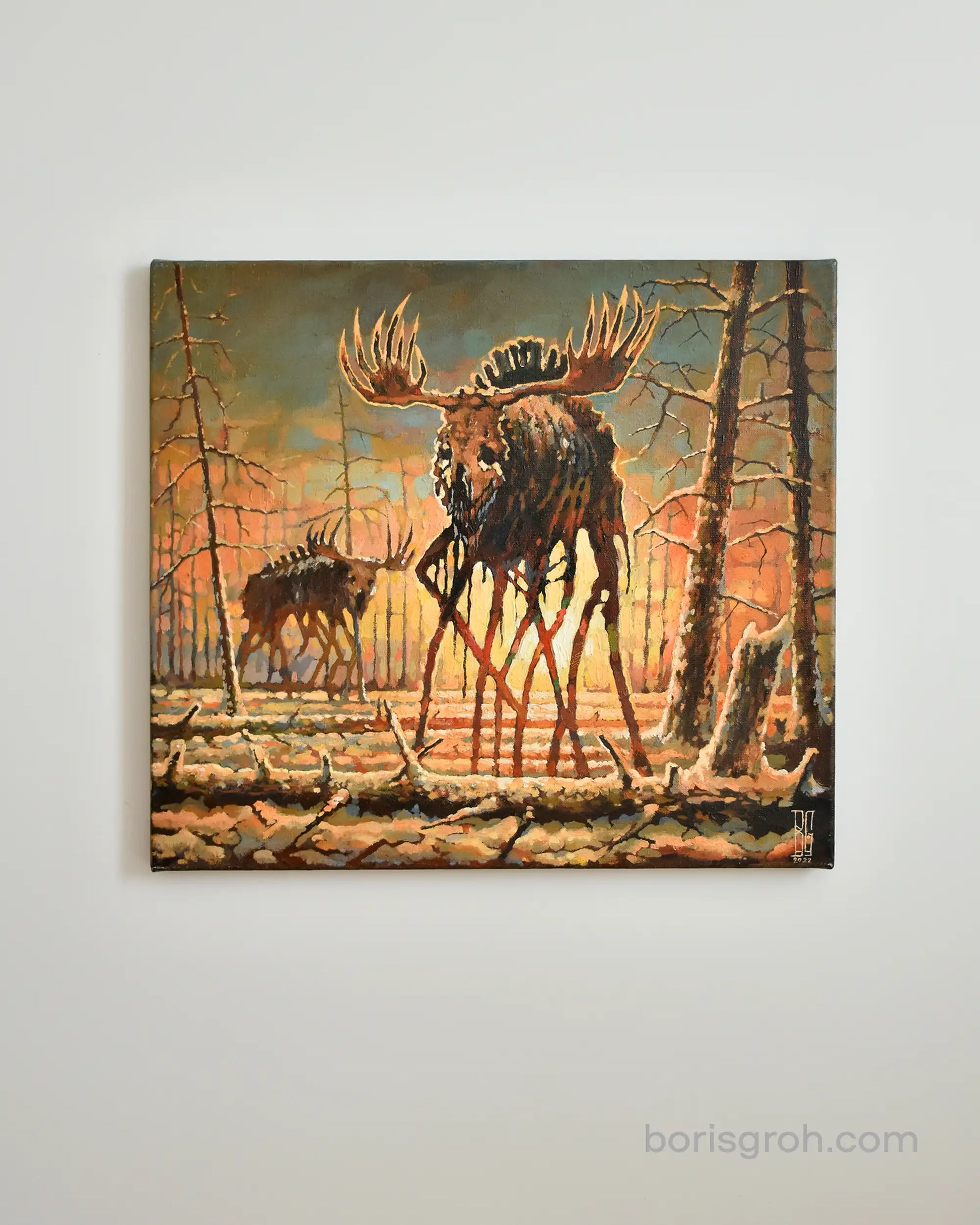 Original oil painting "Winter Sunrise" 2022 - Boris Groh