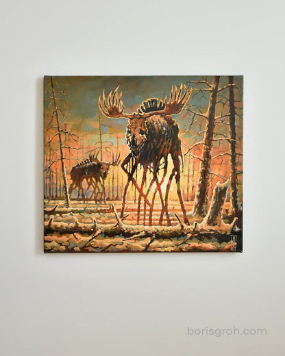 Original oil painting "Winter Sunrise" 2022 - Boris Groh