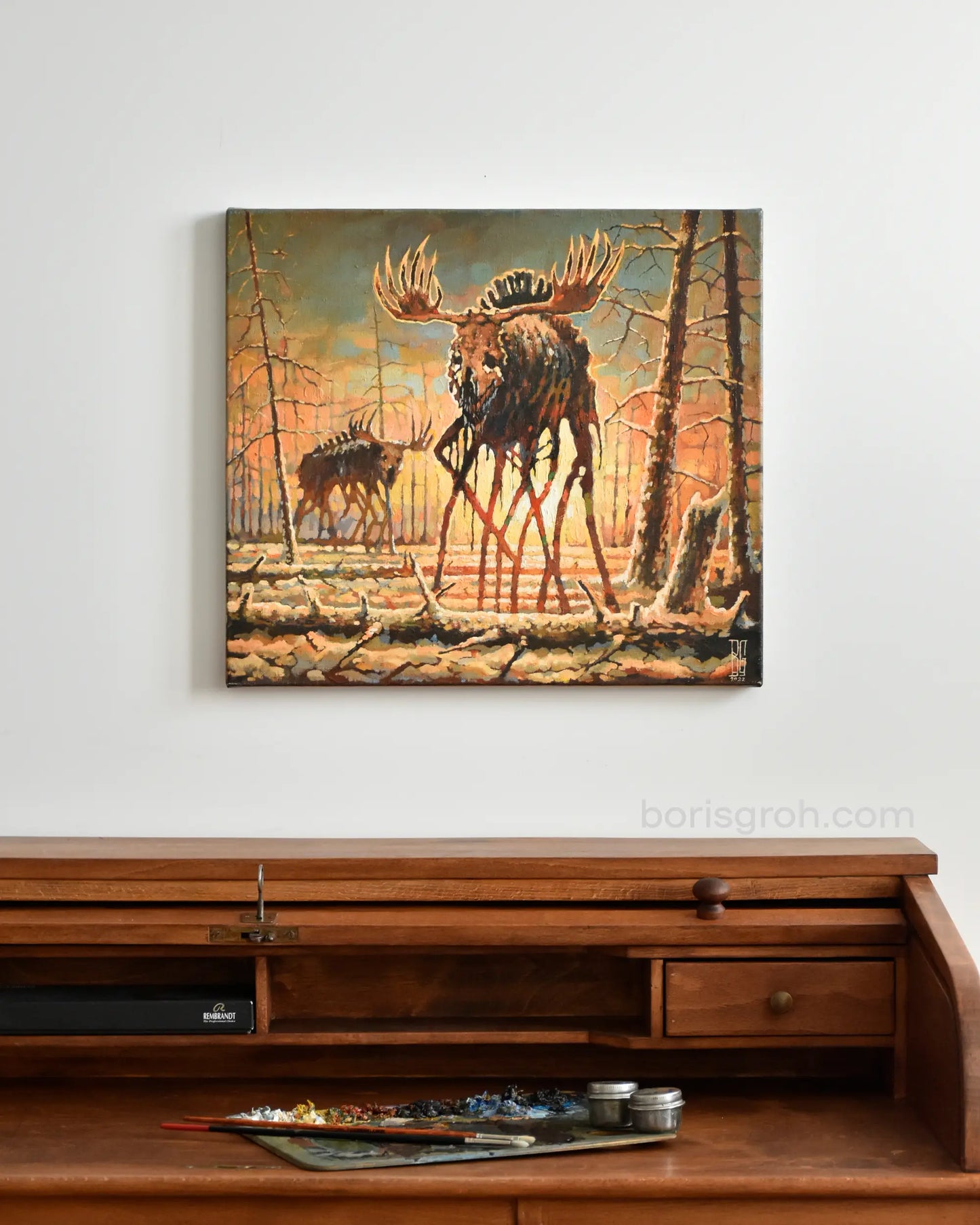 Original oil painting "Winter Sunrise" 2022 - Boris Groh