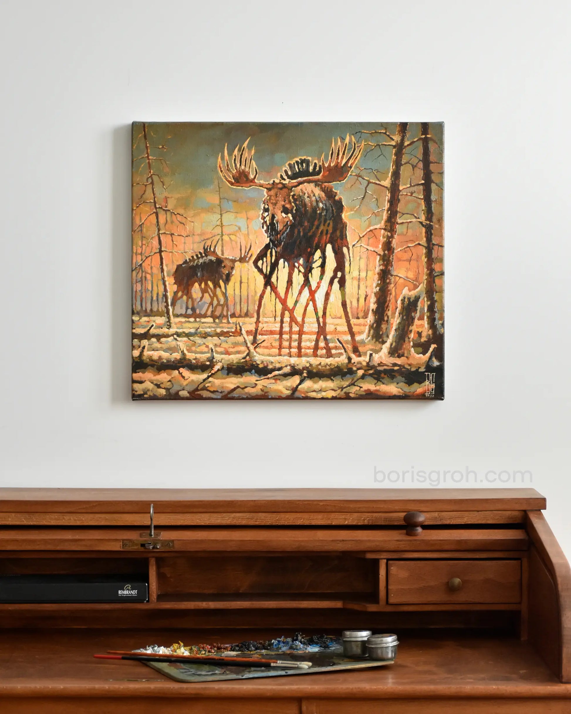 Original oil painting "Winter Sunrise" 2022 - Boris Groh