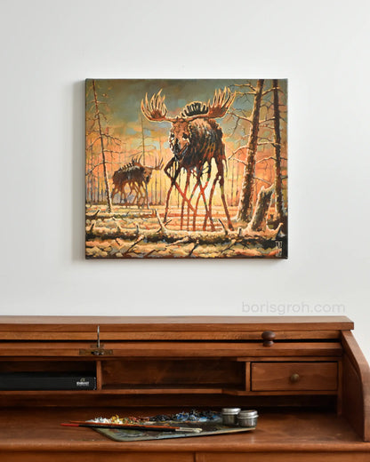 Original oil painting "Winter Sunrise" 2022 - Boris Groh