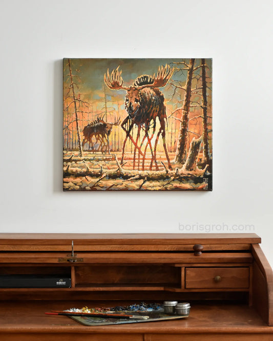 Original oil painting "Winter Sunrise" 2022 - Boris Groh