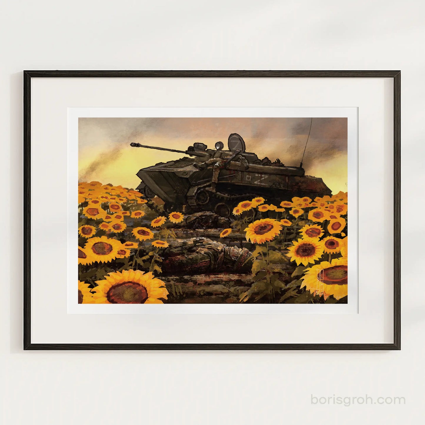 Sunflowers limited edition giclée print by Ukrainian artist Boris Groh