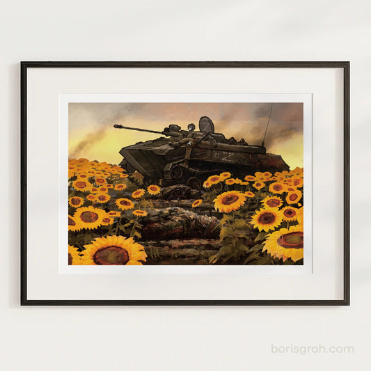 Sunflowers limited edition giclée print by Ukrainian artist Boris Groh